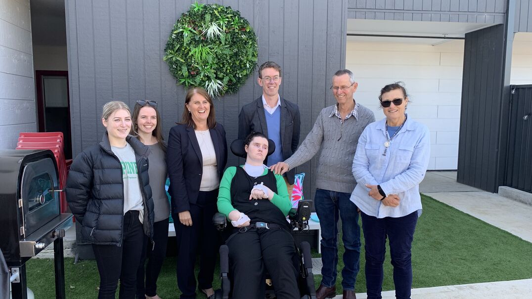 NDIS Quality and Safeguards Commissioner Tracey Mackey was among the visitors at an SDA in Ballarat this month. InLife client Mel (pictured centre) is one of the residents.