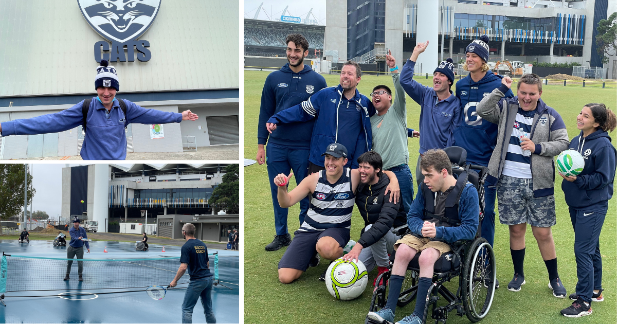InLife client Aaron Sobko took part in an All Abilities Come & Try Day at Kardinia Park.